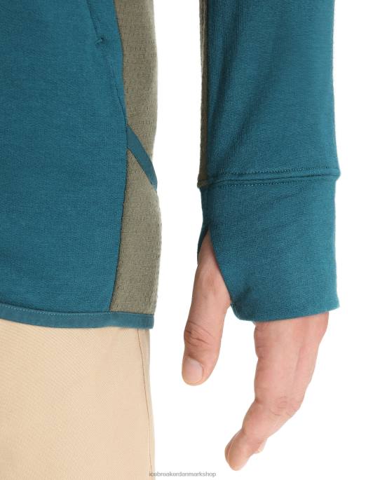 Icebreaker Mænd zoneknit merino langærmet hættetrøje med lynlås B00X219 tøj grøn herlighed/loden
