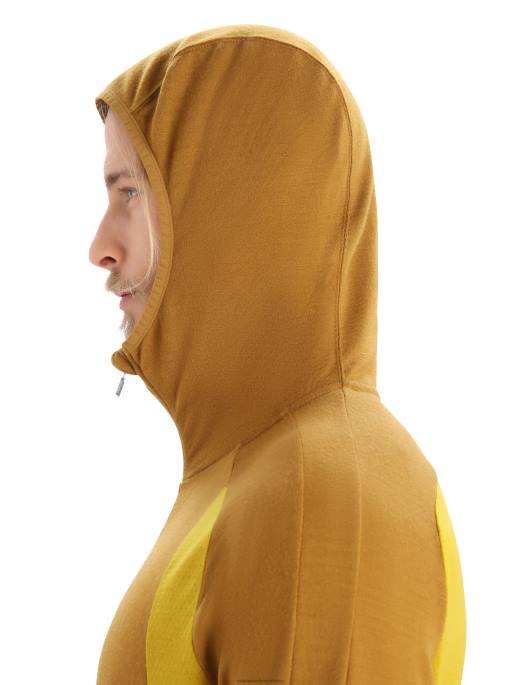 Icebreaker Mænd zoneknit merino langærmet hættetrøje med lynlås B00X408 tøj nelliker/stum guld