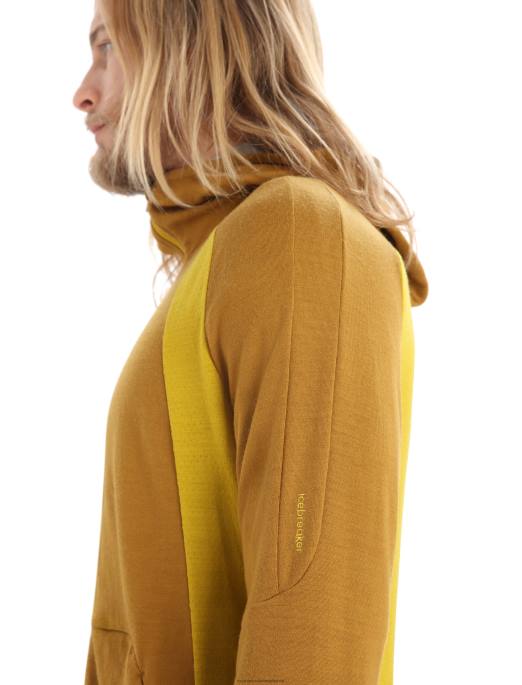 Icebreaker Mænd zoneknit merino langærmet hættetrøje med lynlås B00X408 tøj nelliker/stum guld