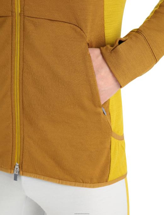 Icebreaker Mænd zoneknit merino langærmet hættetrøje med lynlås B00X408 tøj nelliker/stum guld
