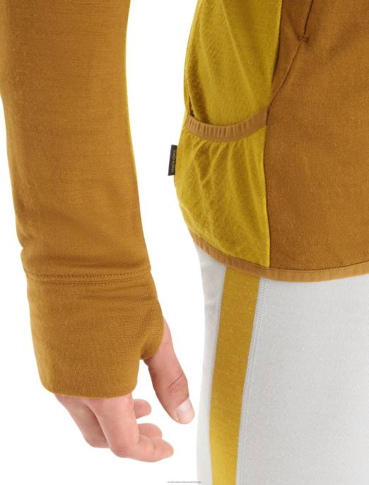 Icebreaker Mænd zoneknit merino langærmet hættetrøje med lynlås B00X408 tøj nelliker/stum guld