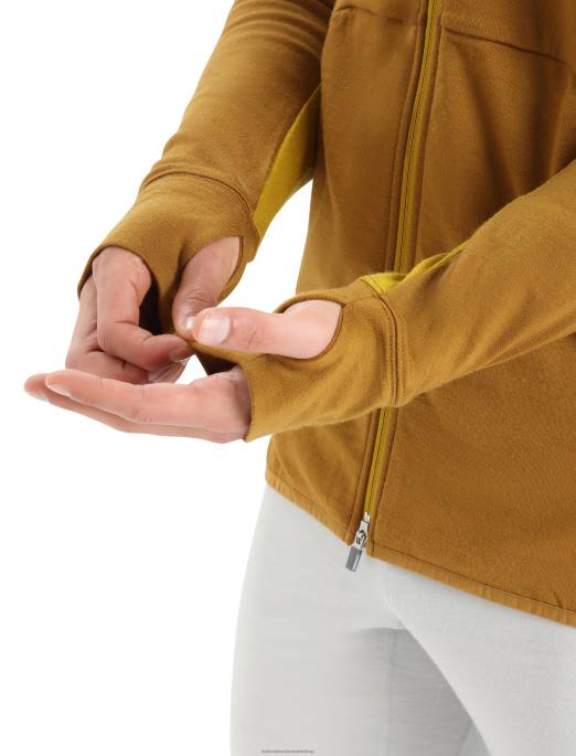 Icebreaker Mænd zoneknit merino langærmet hættetrøje med lynlås B00X408 tøj nelliker/stum guld