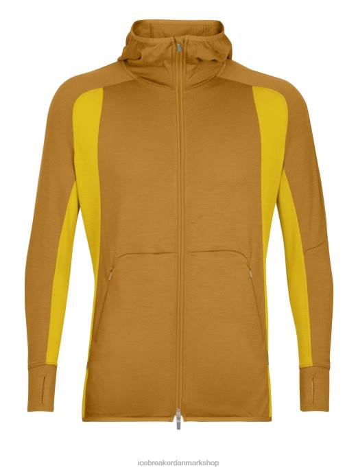 Icebreaker Mænd zoneknit merino langærmet hættetrøje med lynlås B00X408 tøj nelliker/stum guld