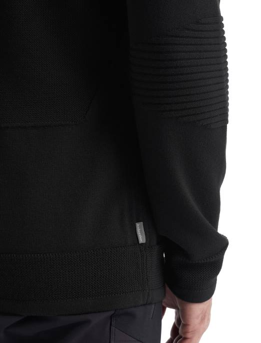 Icebreaker Mænd zoneknit merino langærmet halv lynlås B00X231 tøj sort