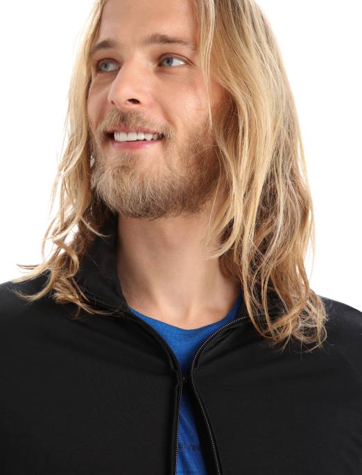 Icebreaker Mænd zoneknit merino langærmet lynlås top B00X229 tøj sort