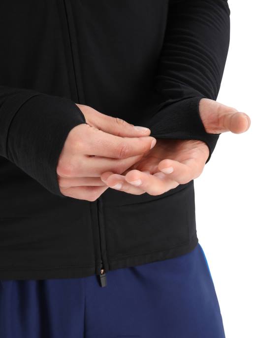 Icebreaker Mænd zoneknit merino langærmet lynlås top B00X229 tøj sort