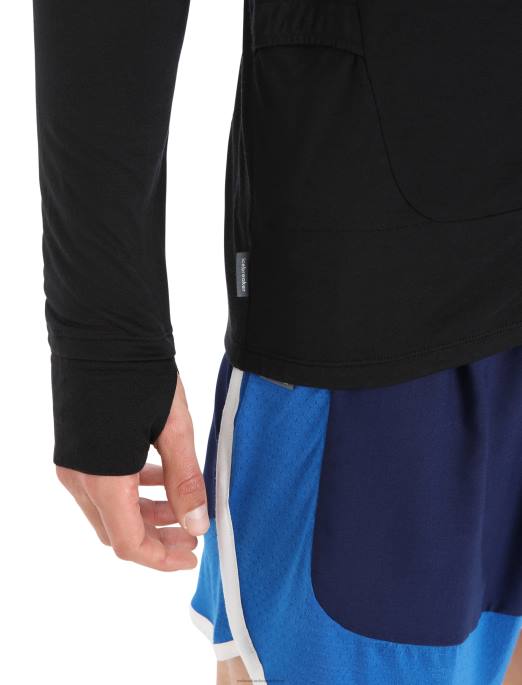 Icebreaker Mænd zoneknit merino langærmet lynlås top B00X229 tøj sort