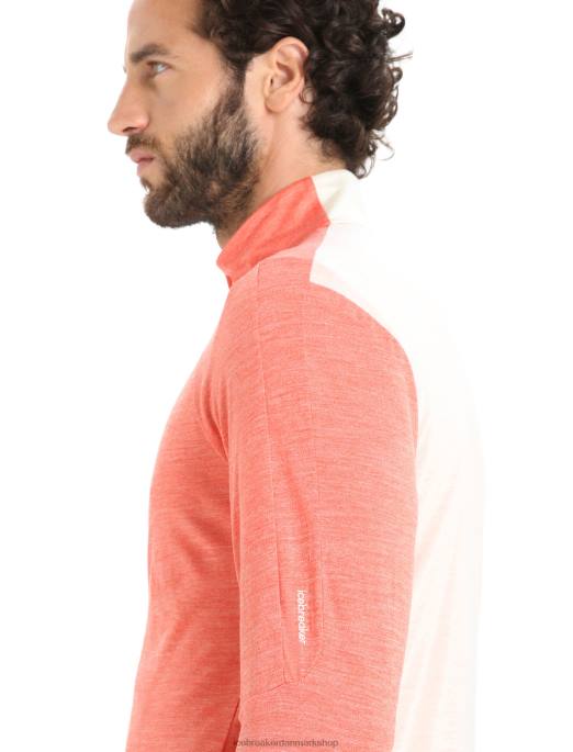 Icebreaker Mænd zoneknit merino langærmet lynlås top B00X230 tøj pulserende jordlyng/kridt