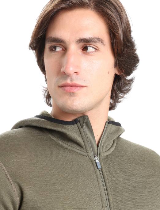 Icebreaker Mænd realfleece merino elementær langærmet hættejakke med lynlås B00X439 tøj loden