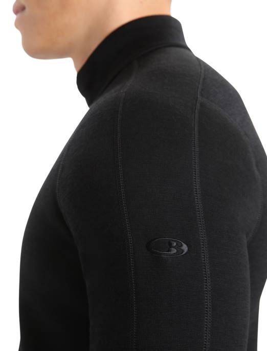 Icebreaker Mænd realfleece merino elementær langærmet jakke med lynlås B00X422 tøj sort