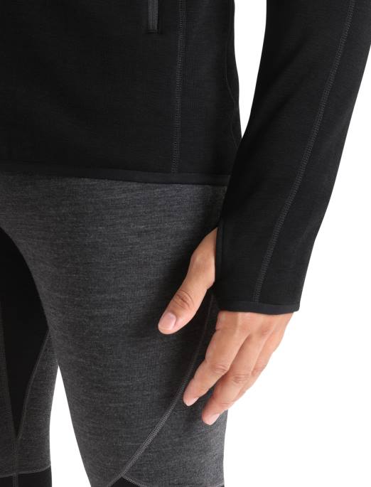 Icebreaker Mænd realfleece merino elementær langærmet jakke med lynlås B00X422 tøj sort