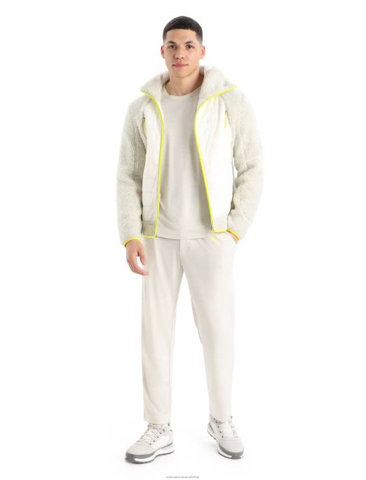 Icebreaker Mænd realfleece merino høj luv langærmet hætte med lynlås B00X415 tøj ecru lyng/sne