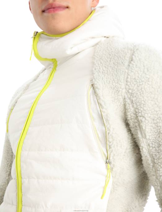 Icebreaker Mænd realfleece merino høj luv langærmet hætte med lynlås B00X415 tøj ecru lyng/sne