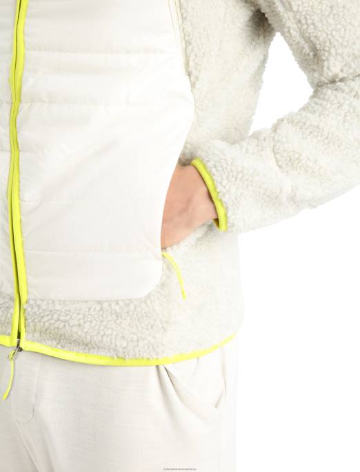 Icebreaker Mænd realfleece merino høj luv langærmet hætte med lynlås B00X415 tøj ecru lyng/sne