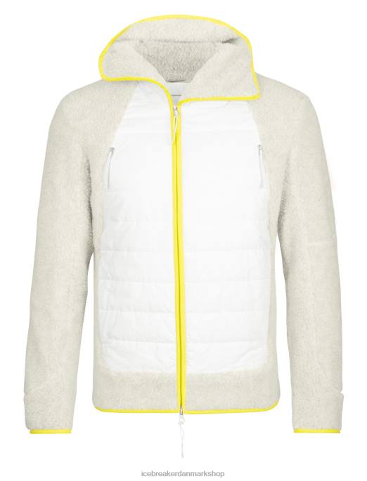 Icebreaker Mænd realfleece merino høj luv langærmet hætte med lynlås B00X415 tøj ecru lyng/sne