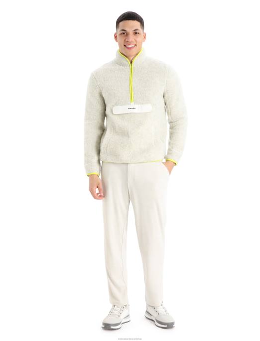 Icebreaker Mænd realfleece merino højluvet langærmet jakke med halv lynlås B00X371 tøj ecru lyng/glans