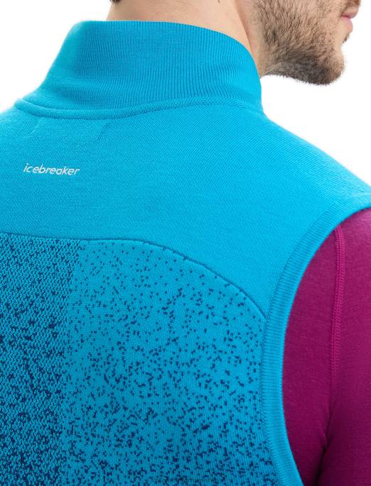 Icebreaker Mænd zoneknit merino isoleret vest i dybet B00X240 tøj geo blå/kongelig marine