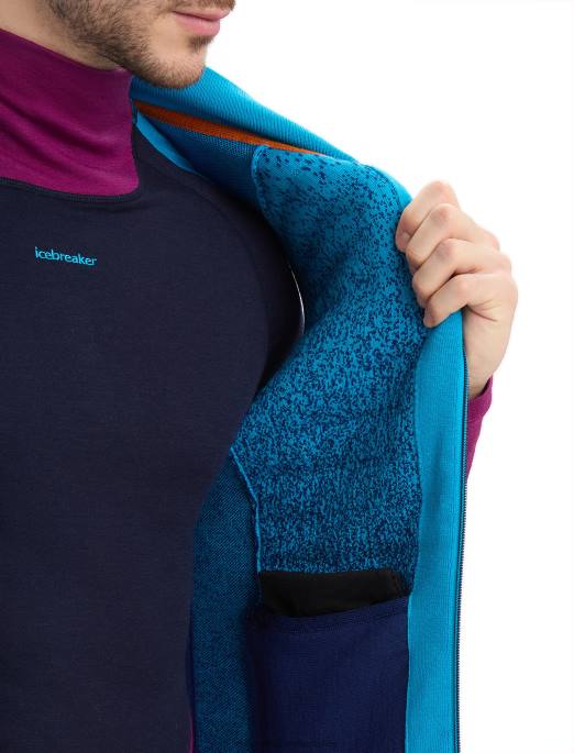 Icebreaker Mænd zoneknit merino isoleret vest i dybet B00X240 tøj geo blå/kongelig marine