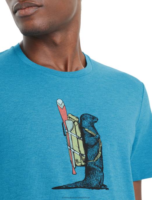 Icebreaker Mænd merino central klassisk kortærmet t-shirt odder pagaj B00X61 tøj geo blå