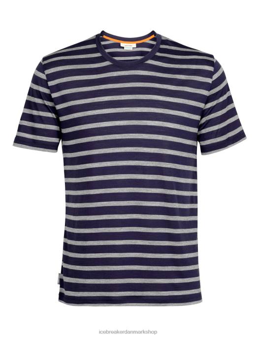 Icebreaker Mænd merino drayden kortærmet t-shirt stribe B00X397 tøj midnatsmarine/grisstenslyng