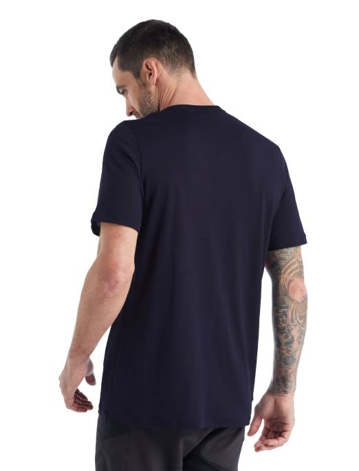 Icebreaker Mænd merino tech lite ii kortærmede t-shirt padle linjer B00X476 tøj midnatsflåde