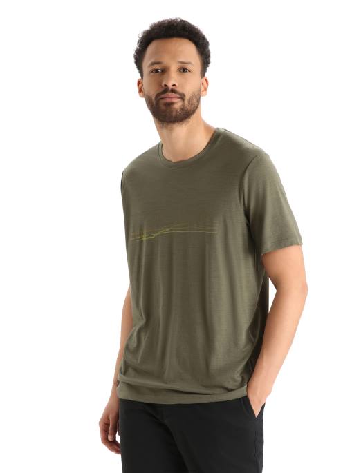 Icebreaker Mænd merino tech lite ii kortærmede t-shirt skistriber B00X347 tøj loden
