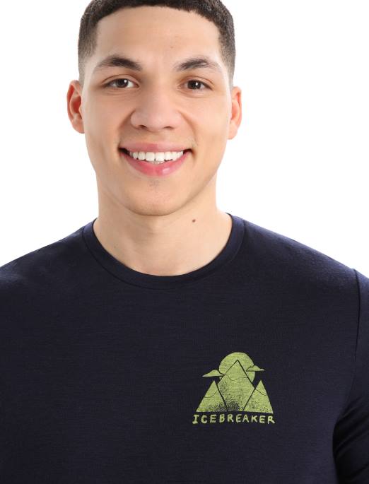 Icebreaker Mænd merino tech lite ii kortærmet t-shirt alp ascension B00X377 tøj midnatsflåde