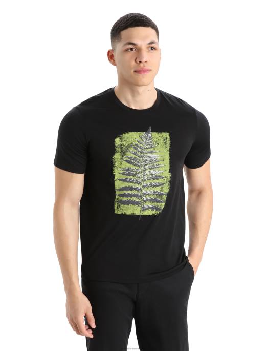Icebreaker Mænd merino tech lite ii kortærmet t-shirt bregne aftryk B00X341 tøj sort