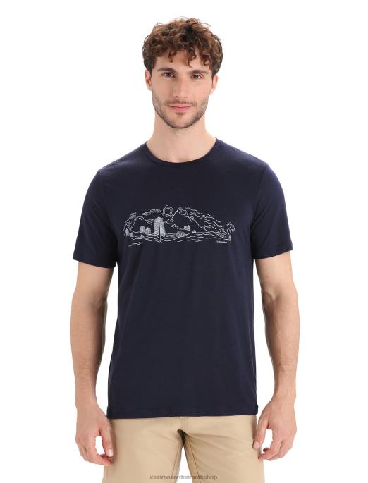 Icebreaker Mænd merino tech lite ii kortærmet t-shirt natur sprint B00X55 tøj midnatsflåde