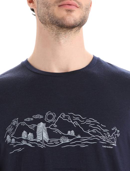 Icebreaker Mænd merino tech lite ii kortærmet t-shirt natur sprint B00X55 tøj midnatsflåde