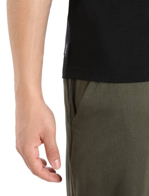 Icebreaker Mænd merino tech lite ii kortærmet t-shirt naturlige alper B00X367 tøj sort