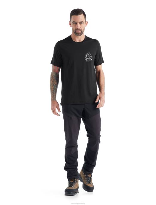 Icebreaker Mænd merino tech lite ii kortærmet t-shirt sunrise ridge B00X482 tøj sort