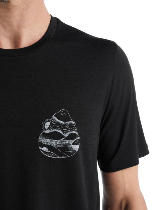 Icebreaker Mænd merino tech lite ii kortærmet t-shirt sunrise ridge B00X482 tøj sort