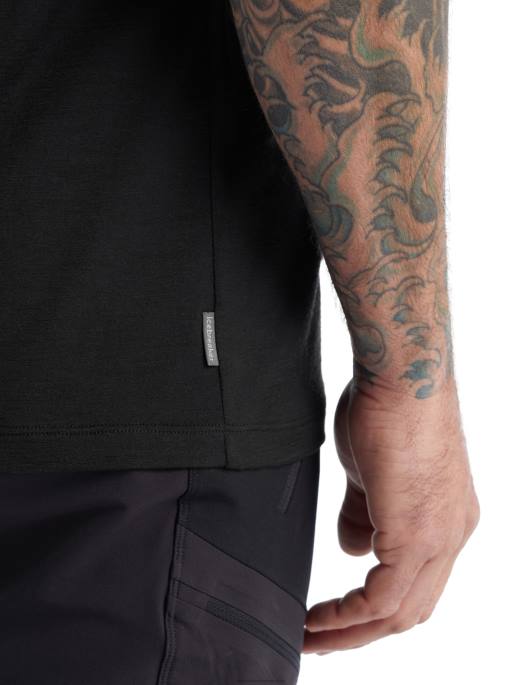 Icebreaker Mænd merino tech lite ii kortærmet t-shirt sunrise ridge B00X482 tøj sort