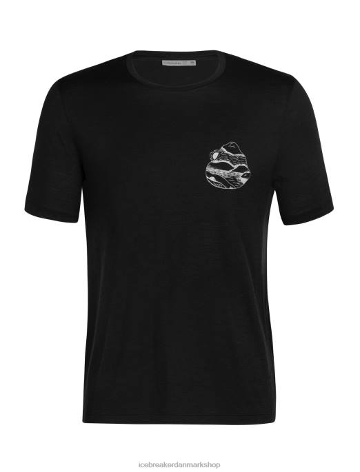 Icebreaker Mænd merino tech lite ii kortærmet t-shirt sunrise ridge B00X482 tøj sort