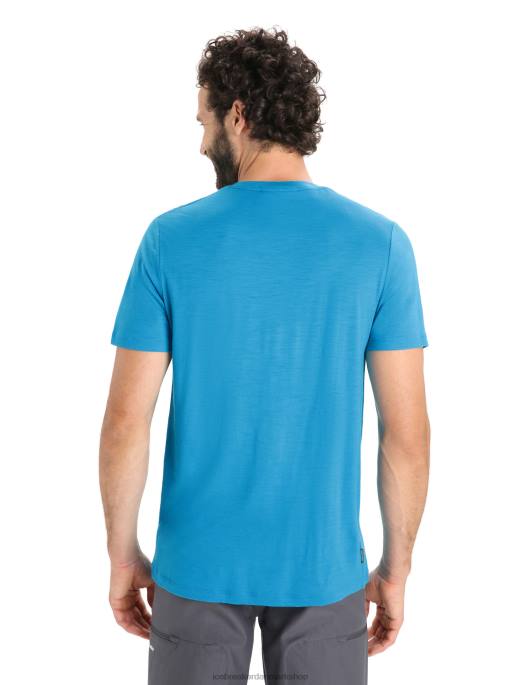 Icebreaker Mænd merino tech lite ii kortærmet t-shirt trail hiker B00X37 tøj geo blå