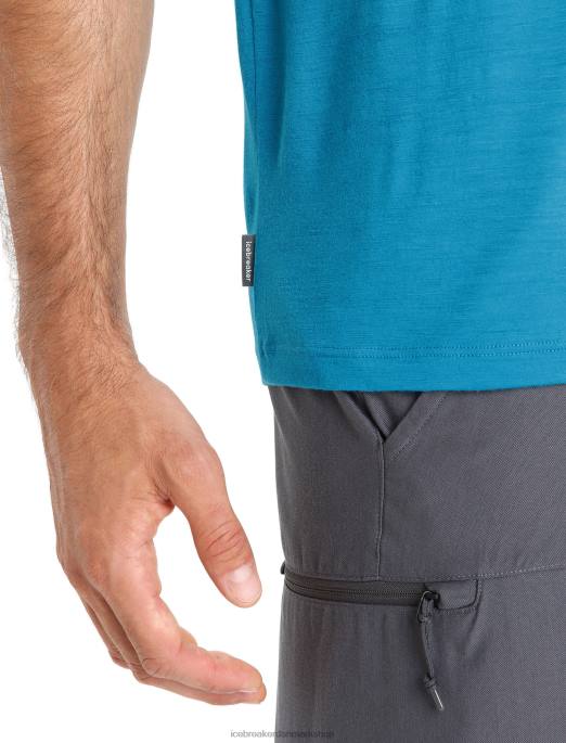 Icebreaker Mænd merino tech lite ii kortærmet t-shirt trail hiker B00X37 tøj geo blå