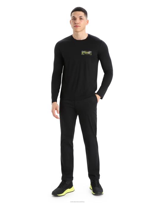 Icebreaker Mænd merino tech lite ii langærmet t-shirt topmønster B00X378 tøj sort