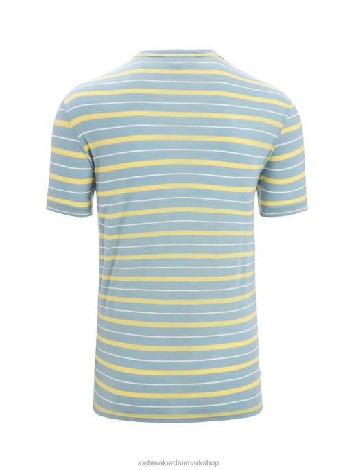 Icebreaker Mænd merino wave kortærmet stribet t-shirt B00X19 tøj astralblå/sommer