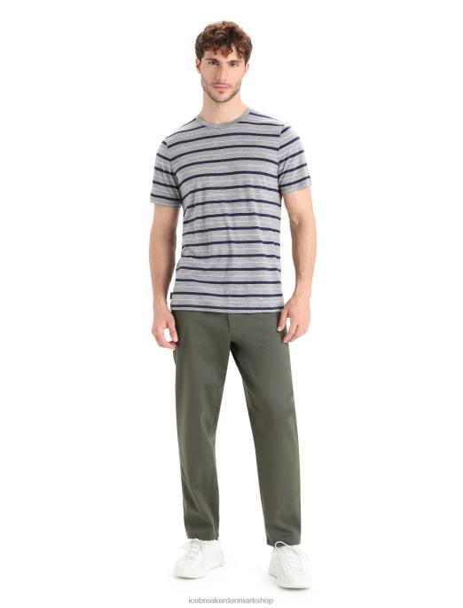 Icebreaker Mænd merino wave kortærmet stribet t-shirt B00X20 tøj metrolyng/midnatsflåde