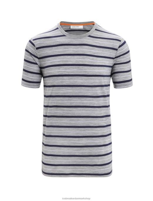 Icebreaker Mænd merino wave kortærmet stribet t-shirt B00X20 tøj metrolyng/midnatsflåde