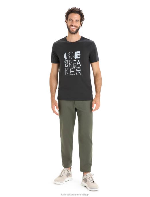 Icebreaker Mænd tencel kortærmet t-shirt i bomuld naturligt logo B00X88 tøj sort