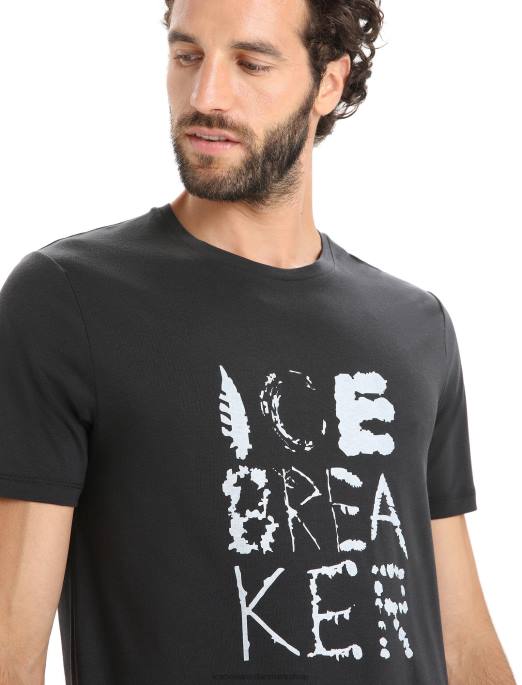 Icebreaker Mænd tencel kortærmet t-shirt i bomuld naturligt logo B00X88 tøj sort