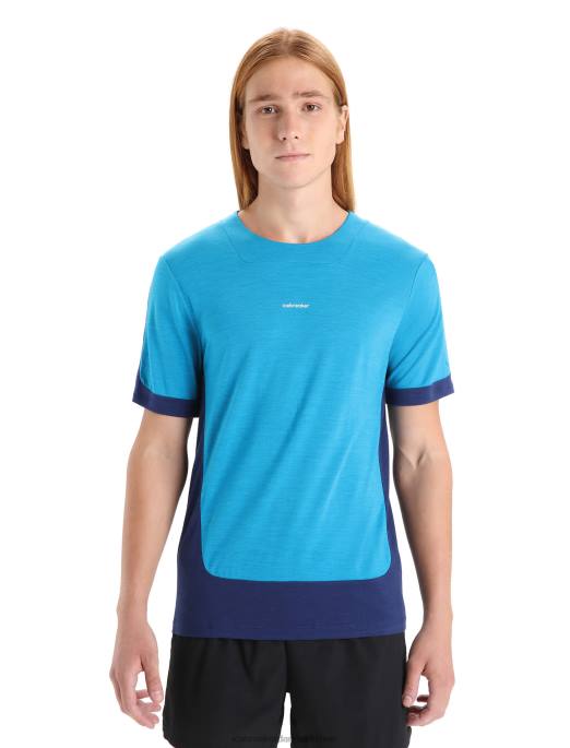 Icebreaker Mænd zoneknit merino kortærmet t-shirt B00X71 tøj geo blå/kongelig marine