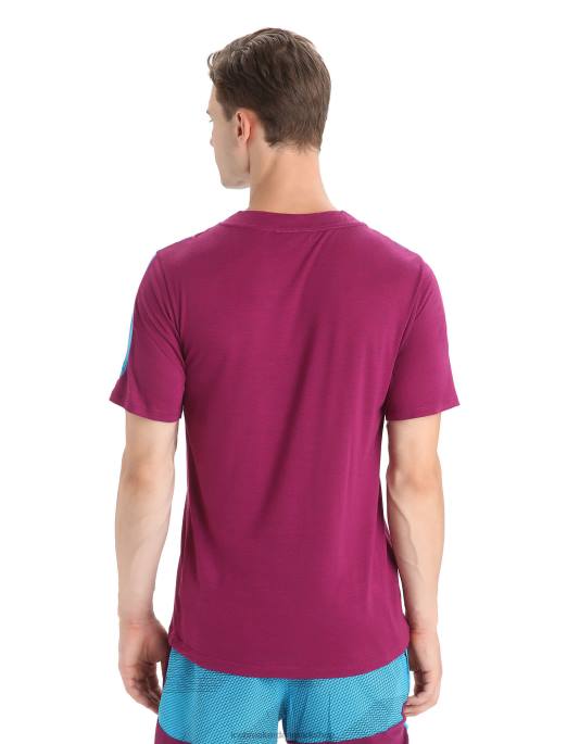 Icebreaker Mænd zoneknit merino kortærmet t-shirt geodætisk B00X63 tøj geo blue/go berry
