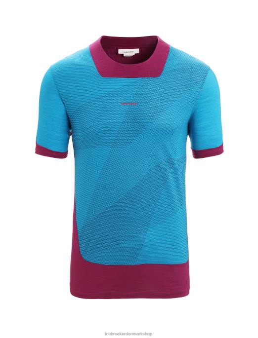 Icebreaker Mænd zoneknit merino kortærmet t-shirt geodætisk B00X63 tøj geo blue/go berry