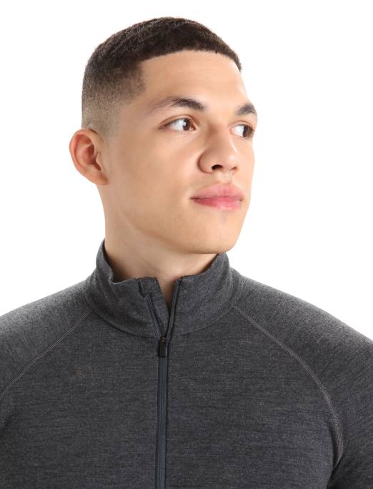 Icebreaker Mænd bodyfitzone merino 260 zone langærmet termisk top med halv lynlås B00X387 tøj jetlyng/sort