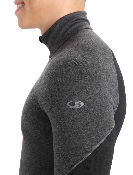 Icebreaker Mænd bodyfitzone merino 260 zone langærmet termisk top med halv lynlås B00X387 tøj jetlyng/sort