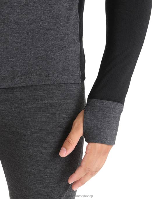 Icebreaker Mænd bodyfitzone merino 260 zone langærmet termisk top med halv lynlås B00X387 tøj jetlyng/sort