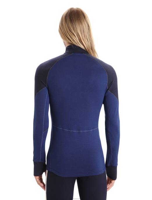 Icebreaker Mænd bodyfitzone merino 260 zone langærmet termisk top med halv lynlås B00X388 tøj midnatsflåde/kongelig flåde
